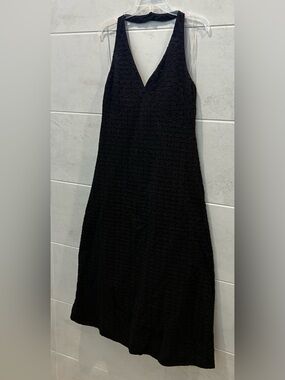 A New Day Black V-Neck Halter Eyelet Maxi Dress NWT Medium